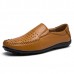 Men Soft Breathable Genuine Leather Hollow Outs Loafers Flats Shoes Men Soft Breathable Genuine Leather Hollow Outs Loafers Flats Shoes