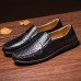 Men Soft Breathable Genuine Leather Hollow Outs Loafers Flats Shoes Men Soft Breathable Genuine Leather Hollow Outs Loafers Flats Shoes