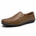 Men Soft Breathable Genuine Leather Hollow Outs Loafers Flats Shoes Men Soft Breathable Genuine Leather Hollow Outs Loafers Flats Shoes