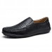 Men Soft Breathable Genuine Leather Hollow Outs Loafers Flats Shoes Men Soft Breathable Genuine Leather Hollow Outs Loafers Flats Shoes