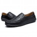 Men Soft Breathable Genuine Leather Hollow Outs Loafers Flats Shoes Men Soft Breathable Genuine Leather Hollow Outs Loafers Flats Shoes