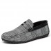 Men Soft Sole Breathable Plaid Pattern Flat Loafers Driving Shoes Men Soft Sole Breathable Plaid Pattern Flat Loafers Driving Shoes