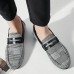 Men Soft Sole Breathable Plaid Pattern Flat Loafers Driving Shoes Men Soft Sole Breathable Plaid Pattern Flat Loafers Driving Shoes