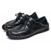 Men Soft Genuine Leather Flat Loafers Lace Up Leather Shoes Men Soft Genuine Leather Flat Loafers Lace Up Leather Shoes