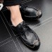 Men Soft Genuine Leather Flat Loafers Lace Up Leather Shoes Men Soft Genuine Leather Flat Loafers Lace Up Leather Shoes