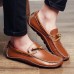 Men Casual Genuine Leather Slip-on Loafers Soft Flats Men Casual Genuine Leather Slip-on Loafers Soft Flats