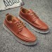 Men Soft Casual Stitching Platform Leather Loafers Men Soft Casual Stitching Platform Leather Loafers