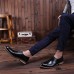 Men Casual Business Comfy Genuine Leather Flat Loafers Slip On Oxfords Men Casual Business Comfy Genuine Leather Flat Loafers Slip On Oxfords