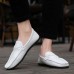 Men Low Top Soft Sole Breathable Leather Slip On Flat Loafers Men Low Top Soft Sole Breathable Leather Slip On Flat Loafers