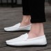 Men Low Top Soft Sole Breathable Leather Slip On Flat Loafers Men Low Top Soft Sole Breathable Leather Slip On Flat Loafers