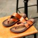 Men Casual Leather Soft Sole Clip Toe Slippers Sandals Men Casual Leather Soft Sole Clip Toe Slippers Sandals