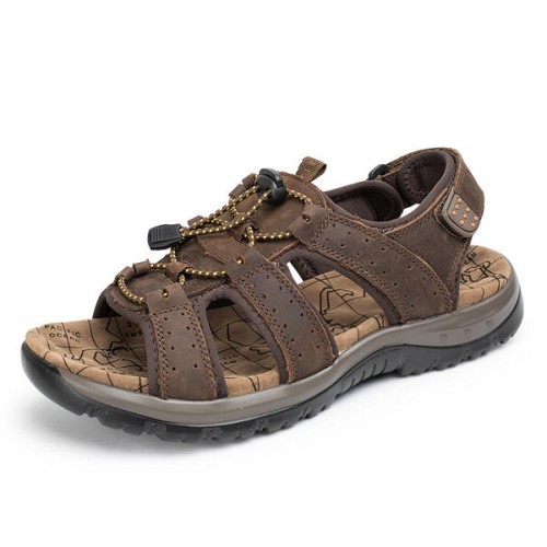 US Size 6-9.5 Men Casual Outdoor Leather Sandals Breathable Comfortable Beach Flat Shoes US Size 6-9.5 Men Casual Outdoor Leather Sandals Breathable Comfortable Beach Flat Shoes