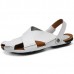 Men Soft Genuine Leather Beach Slippers Sandals Slip On Shoes Men Soft Genuine Leather Beach Slippers Sandals Slip On Shoes