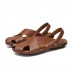 Men Soft Genuine Leather Beach Slippers Sandals Slip On Shoes Men Soft Genuine Leather Beach Slippers Sandals Slip On Shoes
