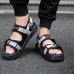 Men Casual Breathable Two Straps Hook Loop Sandals Open Toe Shoes Men Casual Breathable Two Straps Hook Loop Sandals Open Toe Shoes