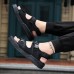 Men Casual Breathable Two Straps Hook Loop Sandals Open Toe Shoes Men Casual Breathable Two Straps Hook Loop Sandals Open Toe Shoes