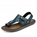 Men Clip Toe Genuine Leather Casual Beach Sandals Men Clip Toe Genuine Leather Casual Beach Sandals