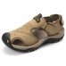 Men Anti Collision Toe Wear Resistance Outsole Comfy Casual Leather Sandals Men Anti Collision Toe Wear Resistance Outsole Comfy Casual Leather Sandals