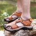 Men Anti Collision Toe Wear Resistance Outsole Comfy Casual Leather Sandals Men Anti Collision Toe Wear Resistance Outsole Comfy Casual Leather Sandals