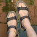 Men Comfy Wear Resistance Outsole Genuine Leather Breathable Hook Loop Sandals Beach Shoes Men Comfy Wear Resistance Outsole Genuine Leather Breathable Hook Loop Sandals Beach Shoes