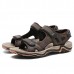 Men Comfy Wear Resistance Outsole Genuine Leather Breathable Hook Loop Sandals Beach Shoes Men Comfy Wear Resistance Outsole Genuine Leather Breathable Hook Loop Sandals Beach Shoes