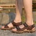 Men Comfy Wear Resistance Outsole Genuine Leather Breathable Hook Loop Sandals Beach Shoes Men Comfy Wear Resistance Outsole Genuine Leather Breathable Hook Loop Sandals Beach Shoes
