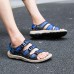 Men Breathable Knitted Comfy Outdoor Hook Loop Sandals Men Breathable Knitted Comfy Outdoor Hook Loop Sandals