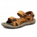 Men Comfy Outdoor Hook Loop Leather Sandals Beach Shoes Men Comfy Outdoor Hook Loop Leather Sandals Beach Shoes