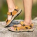 Men Comfy Outdoor Hook Loop Leather Sandals Beach Shoes Men Comfy Outdoor Hook Loop Leather Sandals Beach Shoes