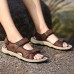 Men Comfy Outdoor Hook Loop Leather Sandals Beach Shoes Men Comfy Outdoor Hook Loop Leather Sandals Beach Shoes