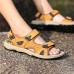 Men Comfy Outdoor Hook Loop Leather Sandals Beach Shoes Men Comfy Outdoor Hook Loop Leather Sandals Beach Shoes