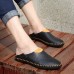 Men Breathable Hollow Outs Genuine Leather Sandals Two Way Wear Shoes Men Breathable Hollow Outs Genuine Leather Sandals Two Way Wear Shoes