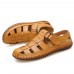 Large Size Men Soft Cow Leather Hand Stitching Hook Loop Sandals Large Size Men Soft Cow Leather Hand Stitching Hook Loop Sandals