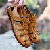 Large Size Men Soft Cow Leather Hand Stitching Hook Loop Sandals Large Size Men Soft Cow Leather Hand Stitching Hook Loop Sandals