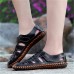 Large Size Men Soft Cow Leather Hand Stitching Hook Loop Sandals Large Size Men Soft Cow Leather Hand Stitching Hook Loop Sandals