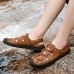 Men Slip-on Hand Stitching Genuine Leather Beach Sandals Men Slip-on Hand Stitching Genuine Leather Beach Sandals