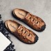 Men Slip-on Hand Stitching Genuine Leather Beach Sandals Men Slip-on Hand Stitching Genuine Leather Beach Sandals