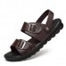 Men Comfy Breathable Genuine Leather Beach Sandals Two Way Wear Shoes Men Comfy Breathable Genuine Leather Beach Sandals Two Way Wear Shoes