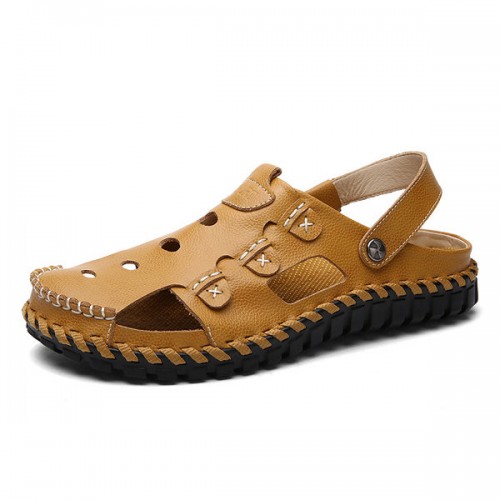 Men Soft Leather Buckle Sandals Breathable Outdoor Beach Sandals Men Soft Leather Buckle Sandals Breathable Outdoor Beach Sandals