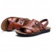 US Size 6.5-11.5 Men Genuine Leather Flat Sandals Beach Slippers Shoes US Size 6.5-11.5 Men Genuine Leather Flat Sandals Beach Slippers Shoes