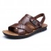 US Size 6.5-11.5 Men Genuine Leather Flat Sandals Beach Slippers Shoes US Size 6.5-11.5 Men Genuine Leather Flat Sandals Beach Slippers Shoes