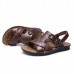 US Size 6.5-11.5 Men Genuine Leather Flat Sandals Beach Slippers Shoes US Size 6.5-11.5 Men Genuine Leather Flat Sandals Beach Slippers Shoes