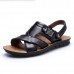 US Size 6.5-11.5 Men Genuine Leather Flat Sandals Beach Slippers Shoes US Size 6.5-11.5 Men Genuine Leather Flat Sandals Beach Slippers Shoes