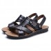 US Size 6.5-11.5 Men Genuine Leather Flat Sandals Beach Slippers Shoes US Size 6.5-11.5 Men Genuine Leather Flat Sandals Beach Slippers Shoes