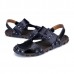 Comfy Men Casual Buckle Stitching Hollow Outs Leather Sandals Shoes Comfy Men Casual Buckle Stitching Hollow Outs Leather Sandals Shoes