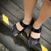 Comfy Men Casual Buckle Stitching Hollow Outs Leather Sandals Shoes Comfy Men Casual Buckle Stitching Hollow Outs Leather Sandals Shoes
