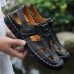 Hand Stitching Lifted Toe Hook Genuine Leather Sandals Hand Stitching Lifted Toe Hook Genuine Leather Sandals
