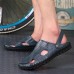 Men Summer Hollow Out Casual Outdoor Fashion Leather Beach Soft Flat Sandal Shoes Men Summer Hollow Out Casual Outdoor Fashion Leather Beach Soft Flat Sandal Shoes