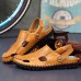 Men Summer Hollow Out Casual Outdoor Fashion Leather Beach Soft Flat Sandal Shoes Men Summer Hollow Out Casual Outdoor Fashion Leather Beach Soft Flat Sandal Shoes