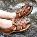 Genuine Leather Beach Sandals Outdoor Round Toe Flat Shoes Genuine Leather Beach Sandals Outdoor Round Toe Flat Shoes